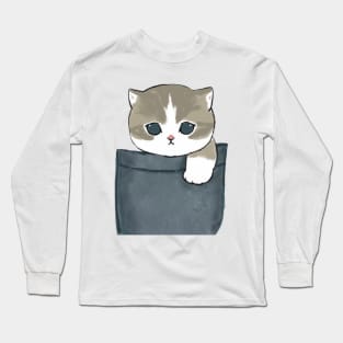 Mofu Sand Pocket Kitty Long Sleeve T-Shirt